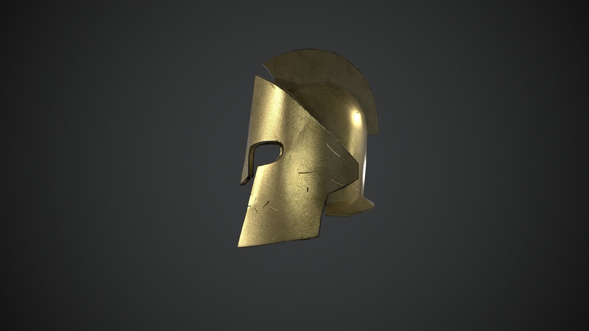 Spartan Helmet Model Low-poly 3D model_1