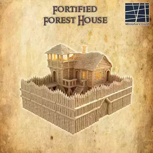 Fortified Forest House Tabletop Terrain 28 MM 3D print model
