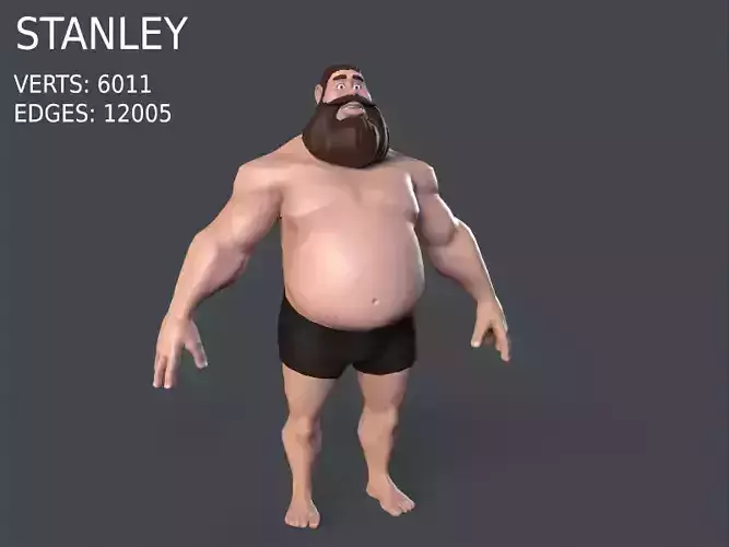 Stanley low poly game character Low-poly 3D model