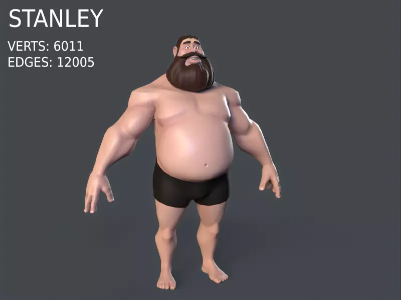 Stanley low poly game character Low-poly 3D model_0