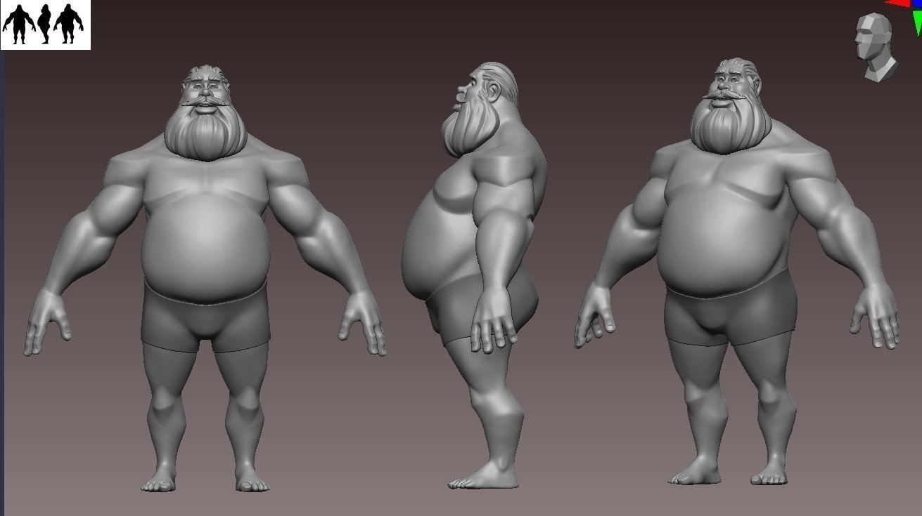 Stanley low poly game character Low-poly 3D model_7