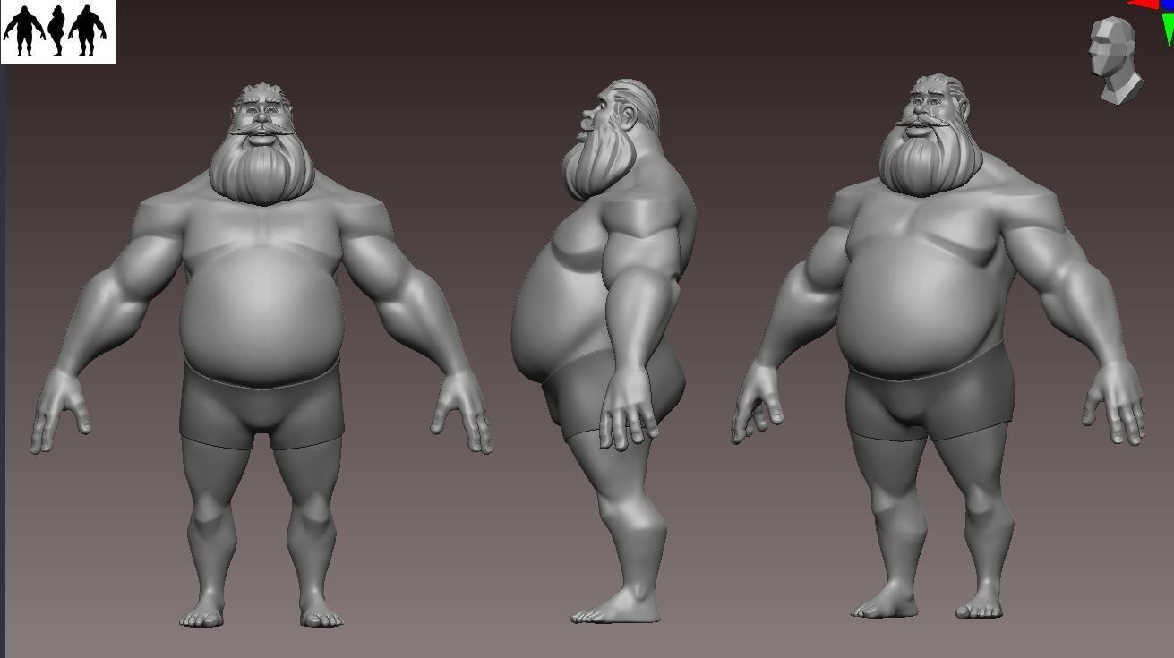 Stanley low poly game character Low-poly 3D model_4