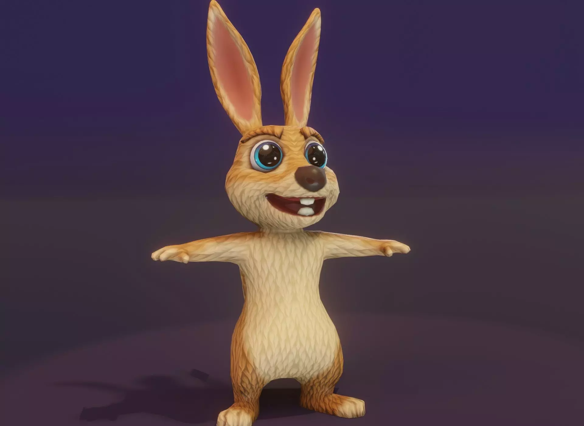 Cartoon Kangaroo Rigged 3D Model Low-poly 3D model