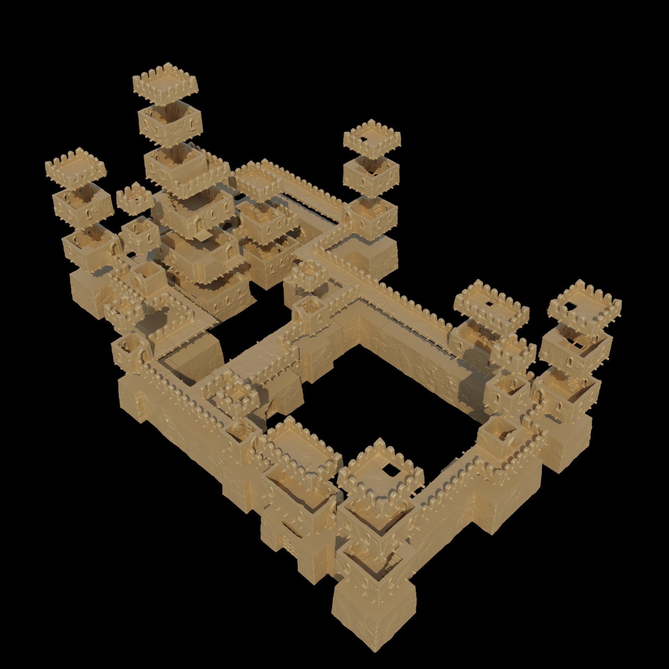 Modular Desert Castle Tabletop Terrain 28 MM 3D print model_10