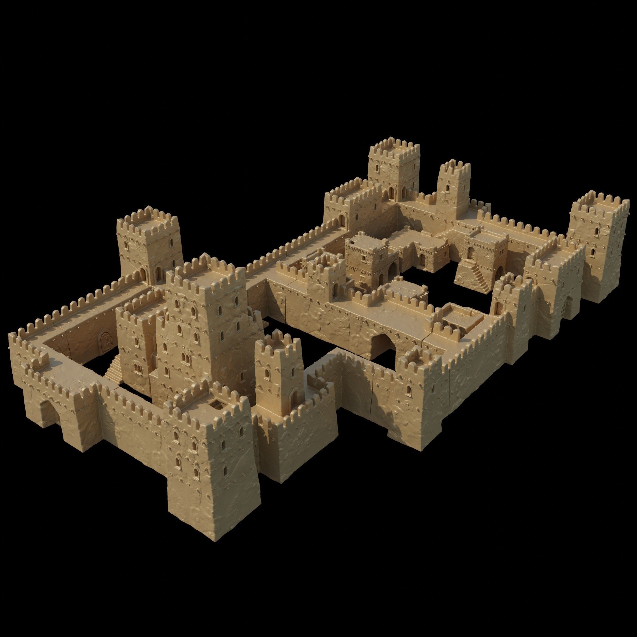 Modular Desert Castle Tabletop Terrain 28 MM 3D print model_3