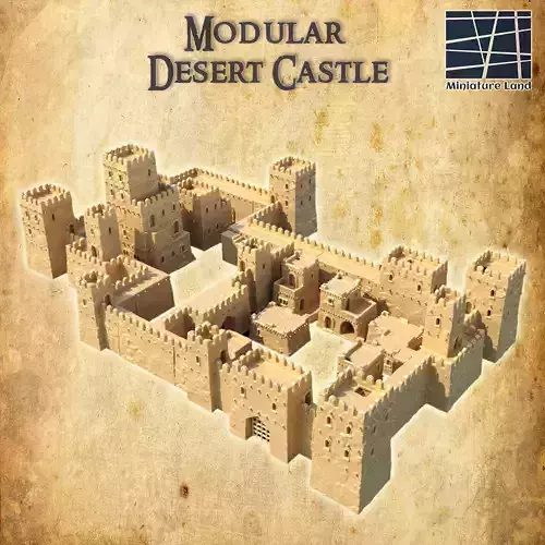 Modular Desert Castle Tabletop Terrain 28 MM 3D print model