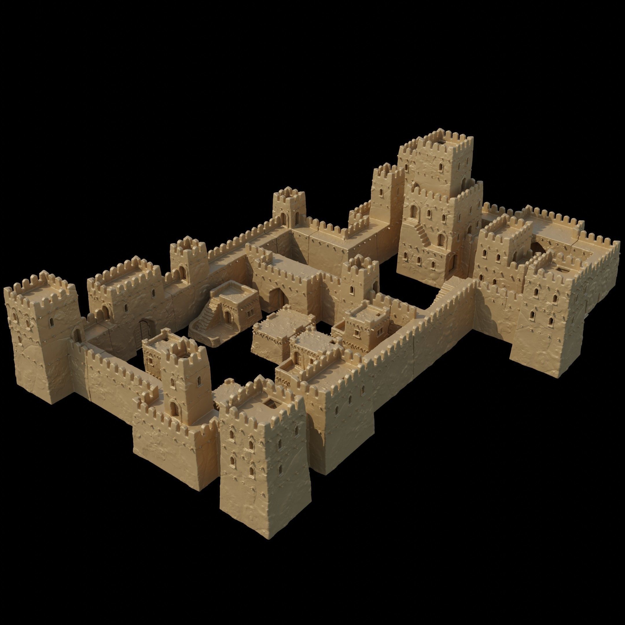 Modular Desert Castle Tabletop Terrain 28 MM 3D print model_7
