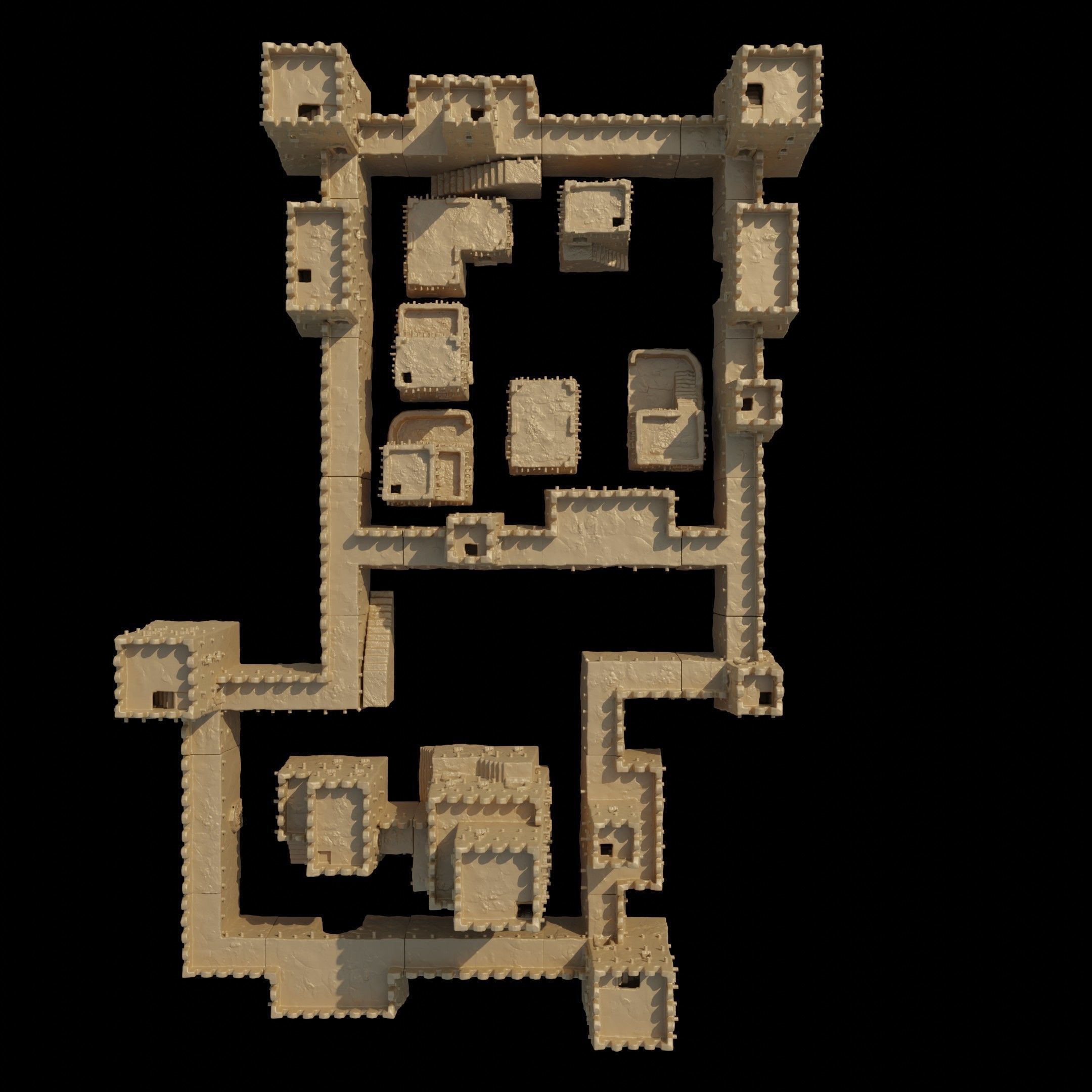 Modular Desert Castle Tabletop Terrain 28 MM 3D print model_9