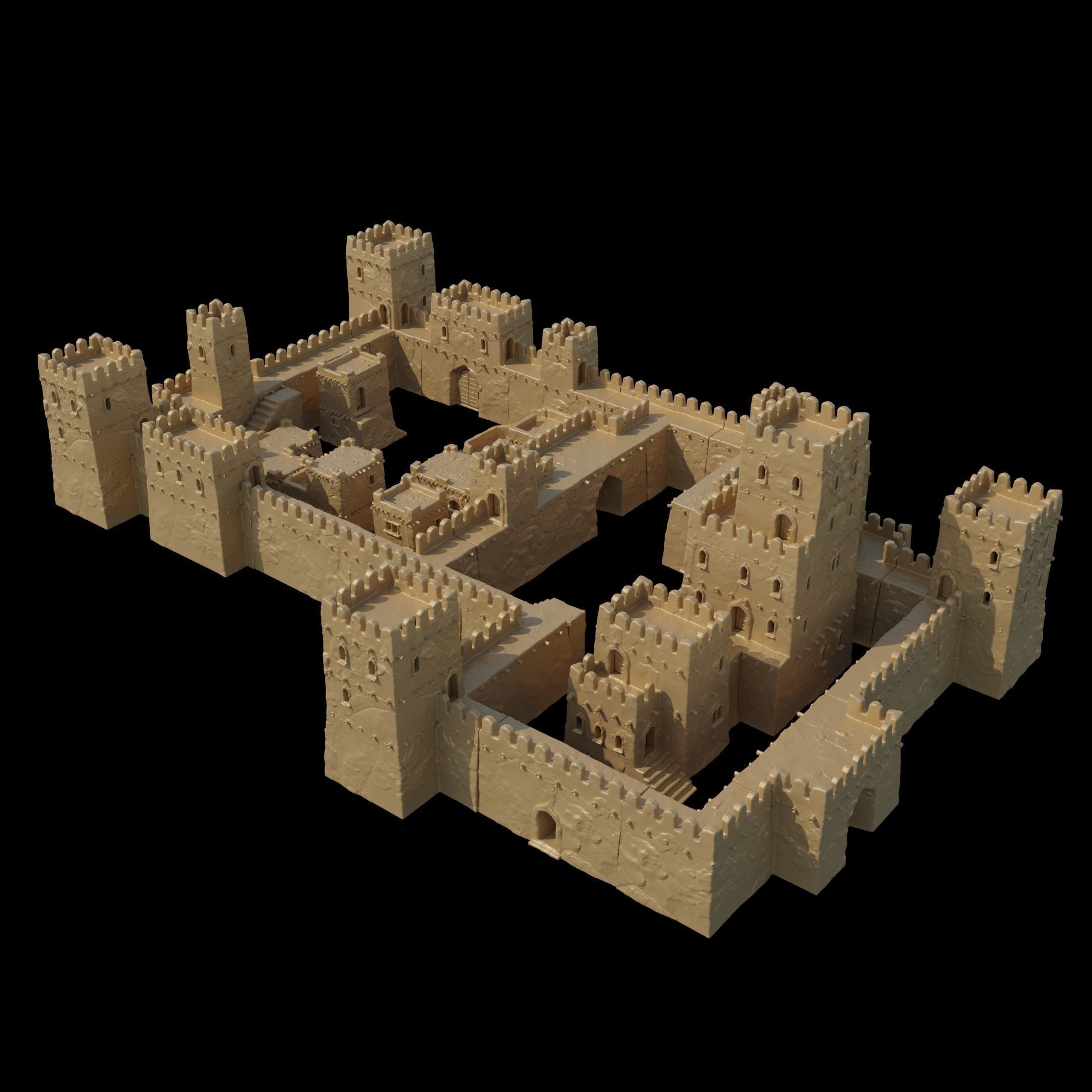 Modular Desert Castle Tabletop Terrain 28 MM 3D print model_5