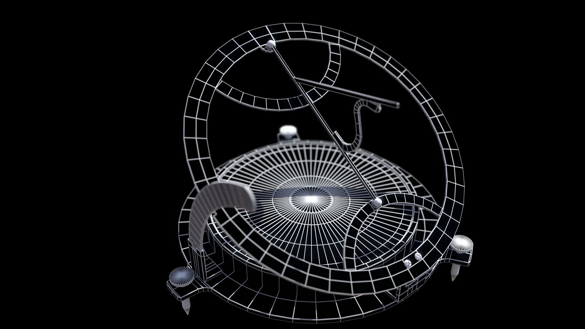 Sundial antique compass 3D model_8