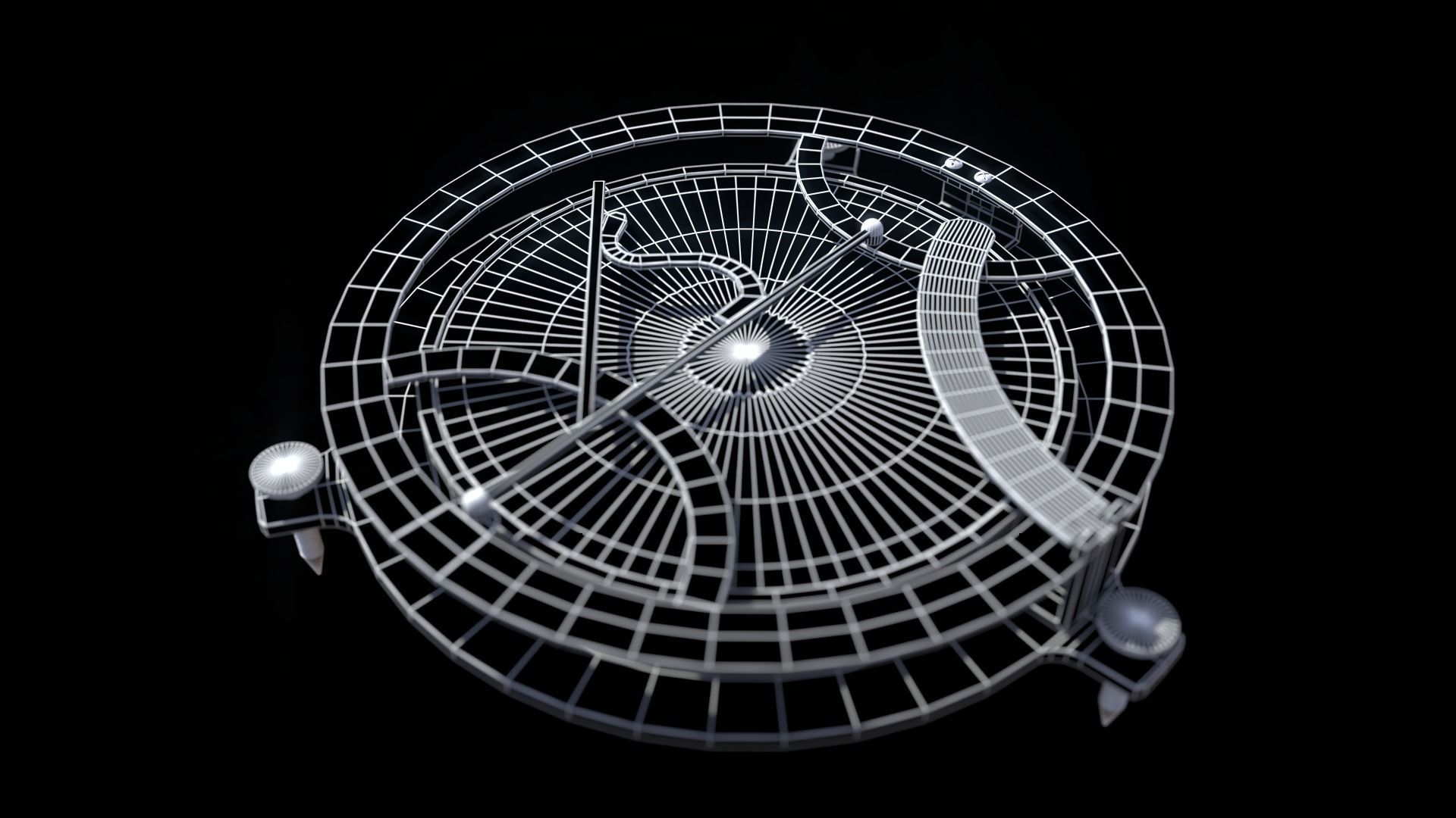 Sundial antique compass 3D model_5