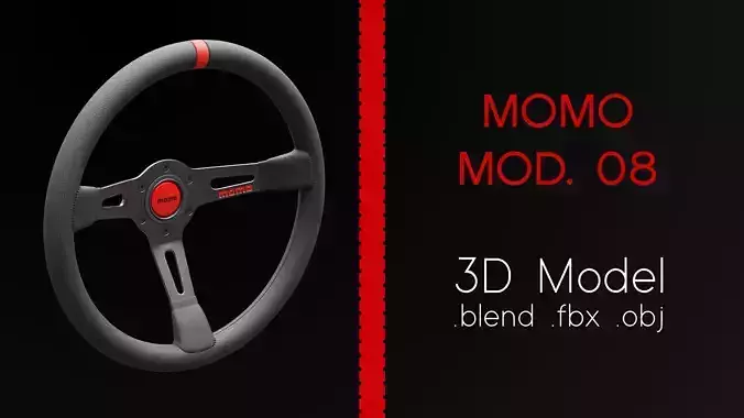 MOMO Mod 08 Steering Wheel 3D Model