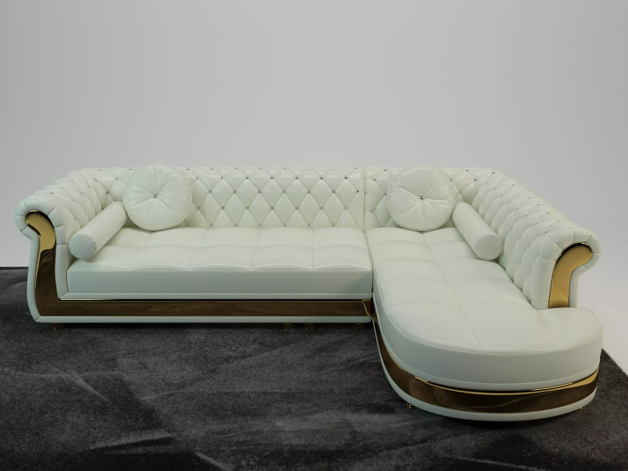 Luxury L-Shape module sofa 3D model_0