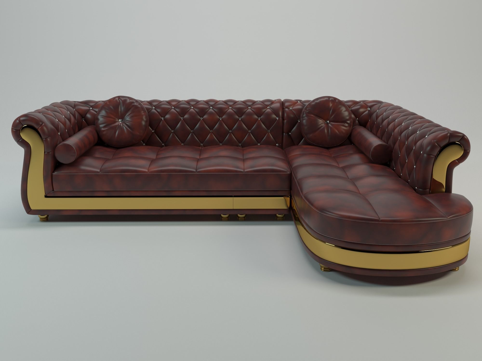Luxury L-Shape module sofa 3D model_8