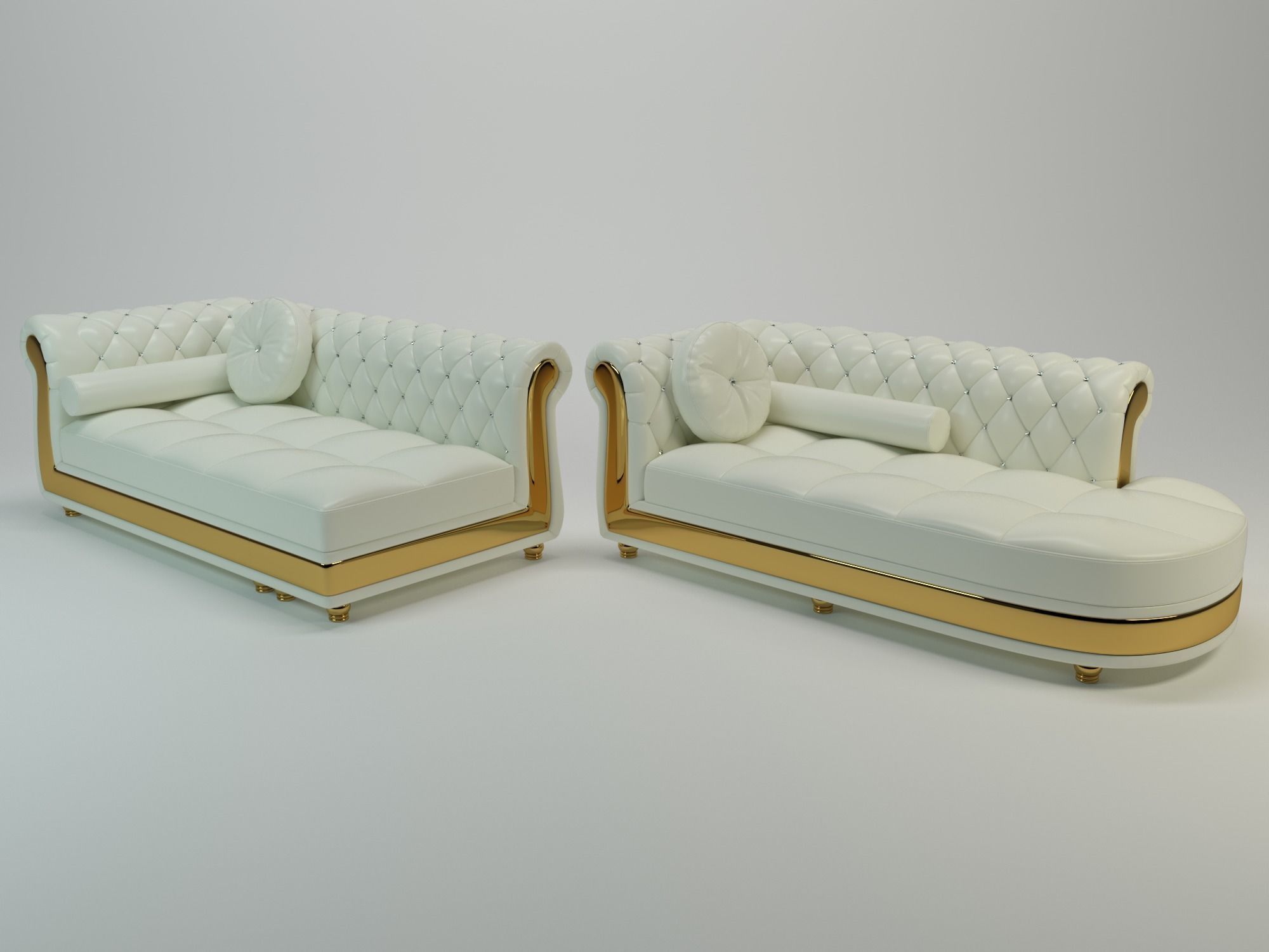 Luxury L-Shape module sofa 3D model_6