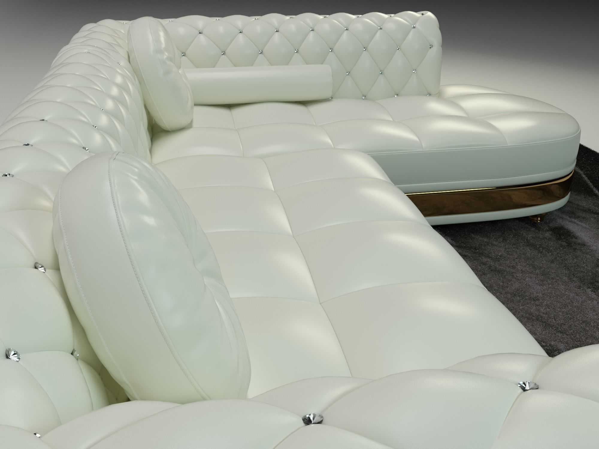 Luxury L-Shape module sofa 3D model_5