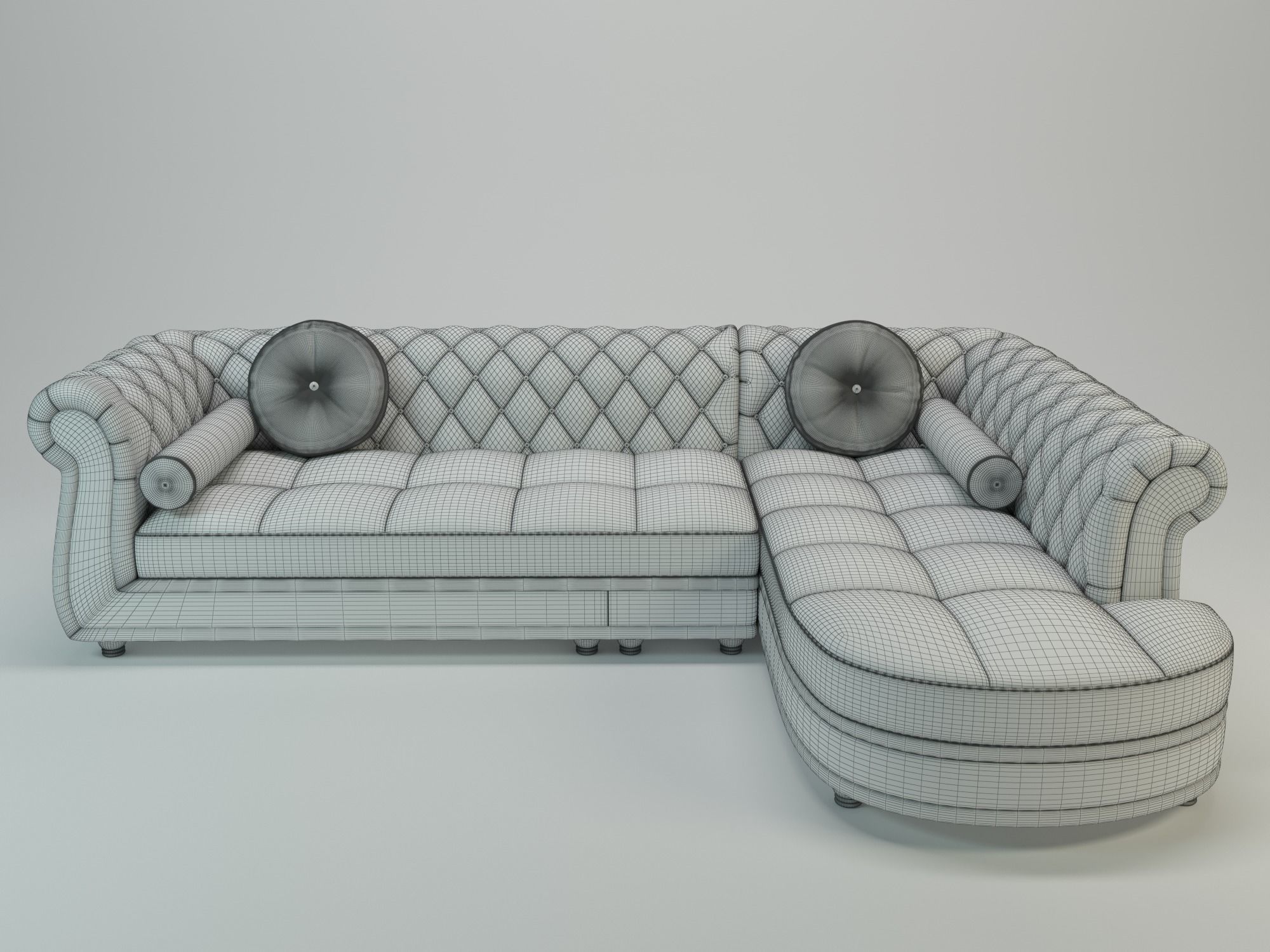 Luxury L-Shape module sofa 3D model_2