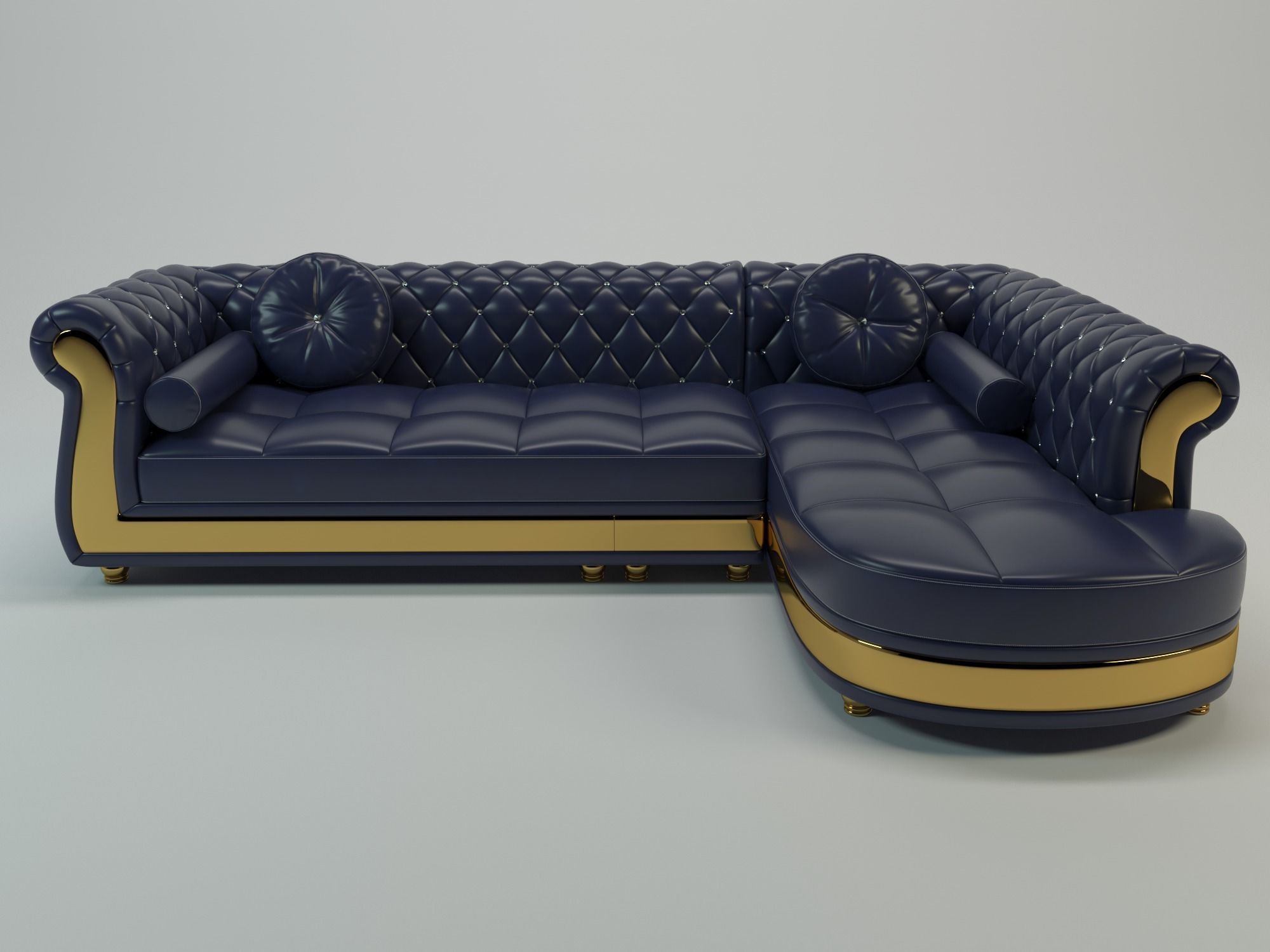 Luxury L-Shape module sofa 3D model_10