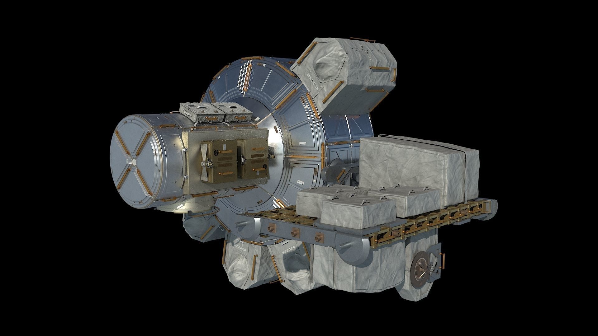 High quality 3D model Quest Airlock ISS module 3D model_1