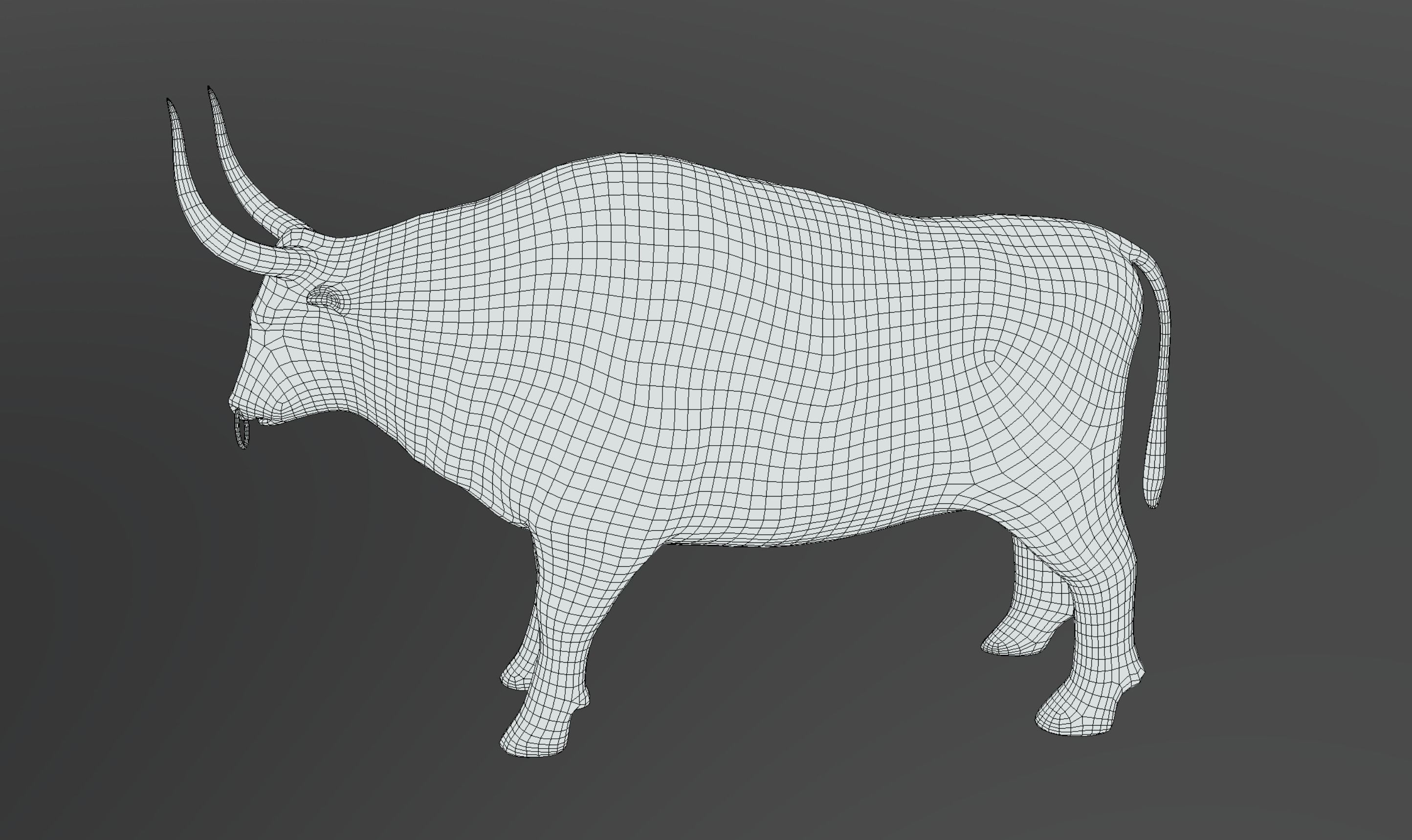 Bull Bronze Statue Low-poly 3D model_6