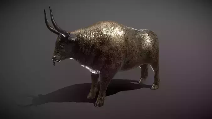 Bull Bronze Statue Low-poly 3D model