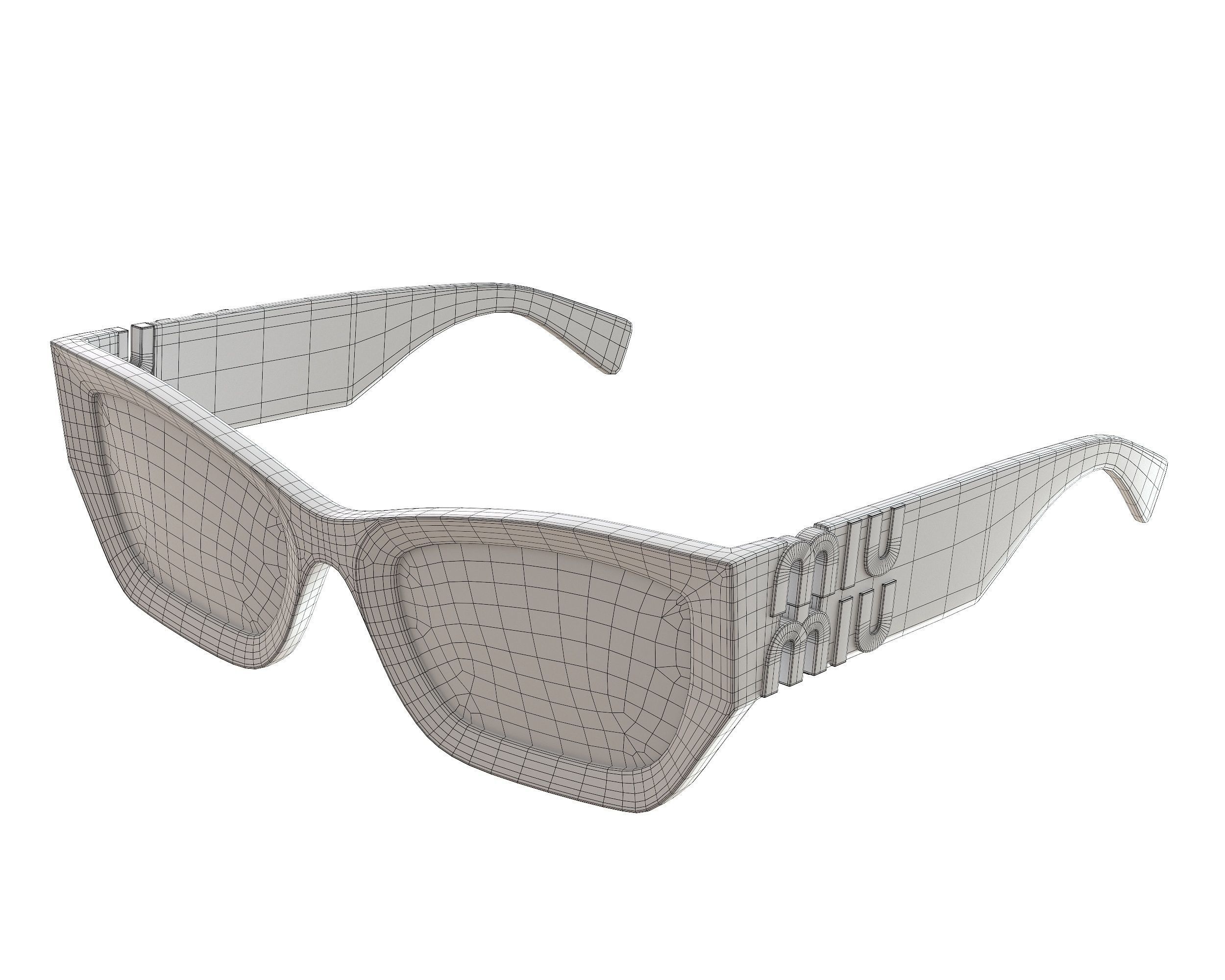 Miu Miu MU 09WS Sunglasses Low-poly 3D model_13