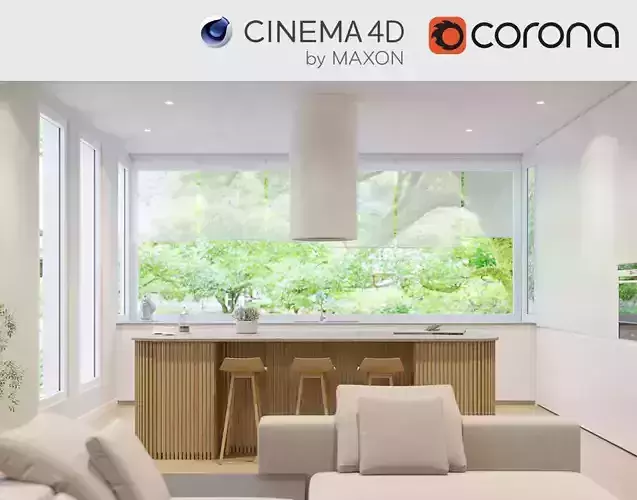 Corona - C4D Scene files - Modern Kitchen Interior