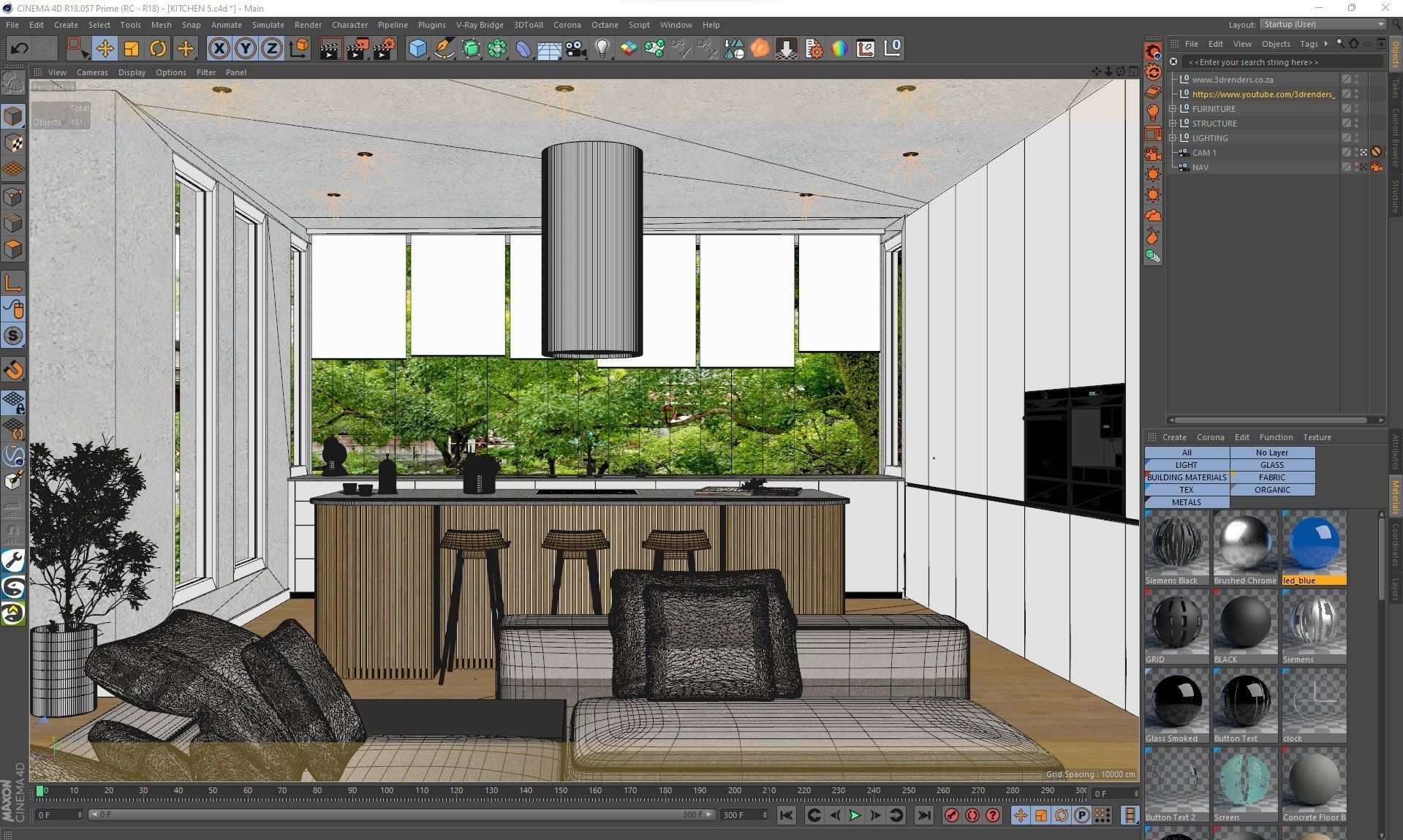 Corona - C4D Scene files - Modern Kitchen Interior 3D model_2