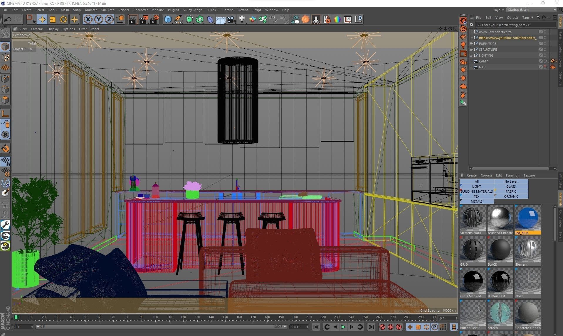 Corona - C4D Scene files - Modern Kitchen Interior 3D model_3