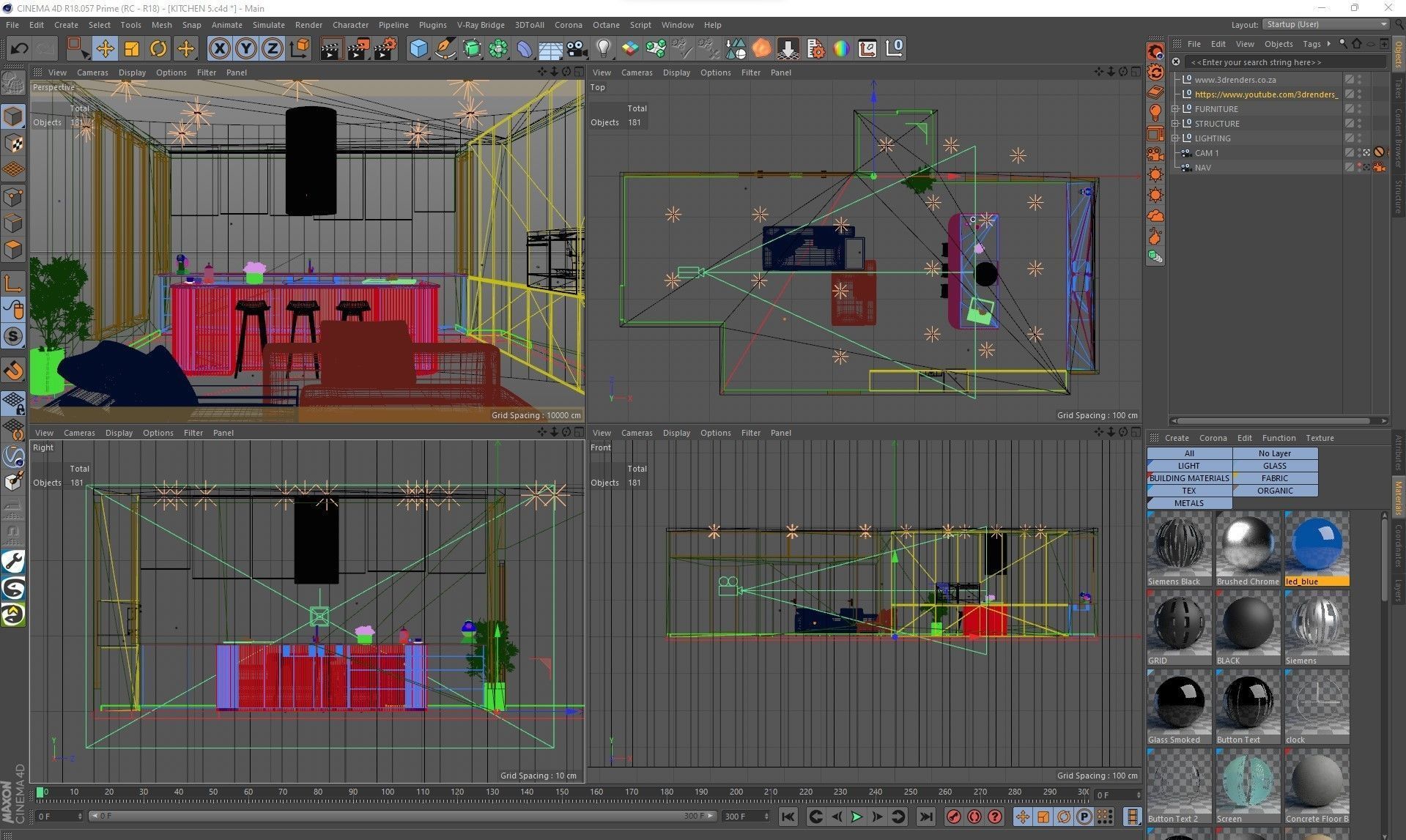 Corona - C4D Scene files - Modern Kitchen Interior 3D model_4