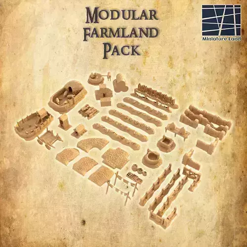Modular Farmland Pack Tabletop Terrain 28 MM