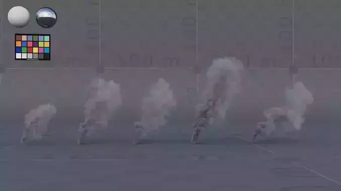 Smoke plumes bundle 120 frames 4x mid res 1x high res 3D model