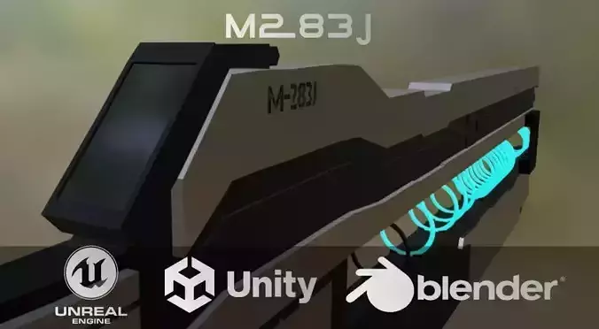 M283J- The RailGun Low-poly 3D model