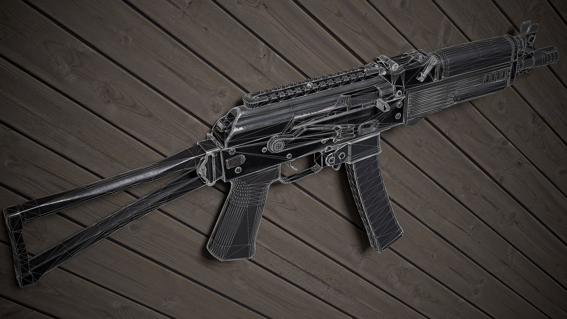 PP-19 Vityaz Low-poly 3D model_17