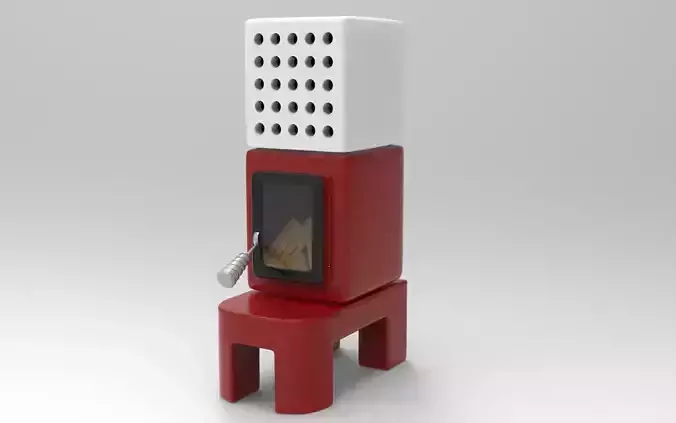 Cubic Stove Low-poly 3D model