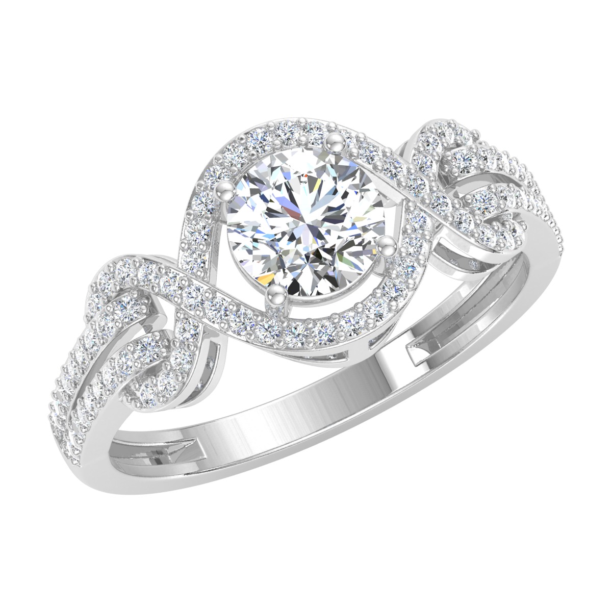 ROUND CUT SOLITER DIAMOND RING 3D print model_1