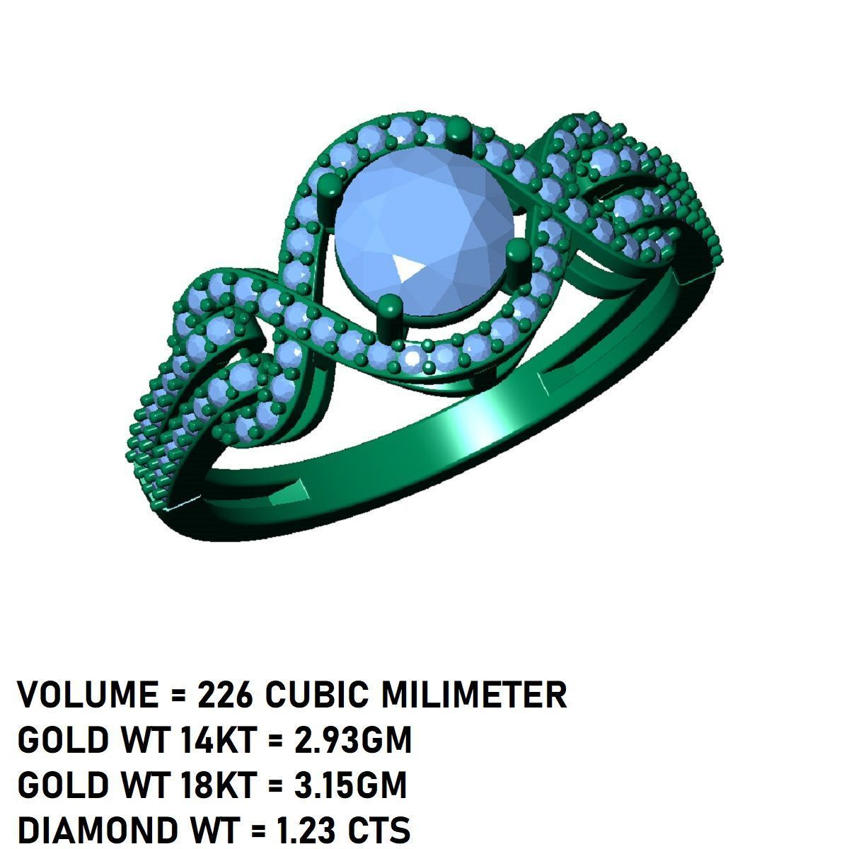 ROUND CUT SOLITER DIAMOND RING 3D print model_13