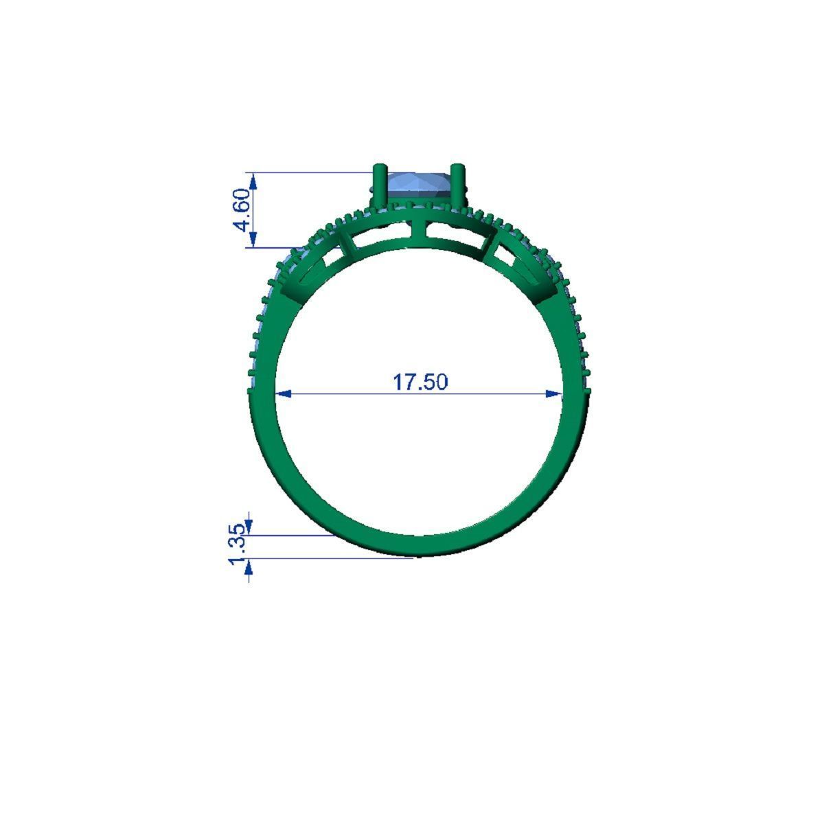 ROUND CUT SOLITER DIAMOND RING 3D print model_11
