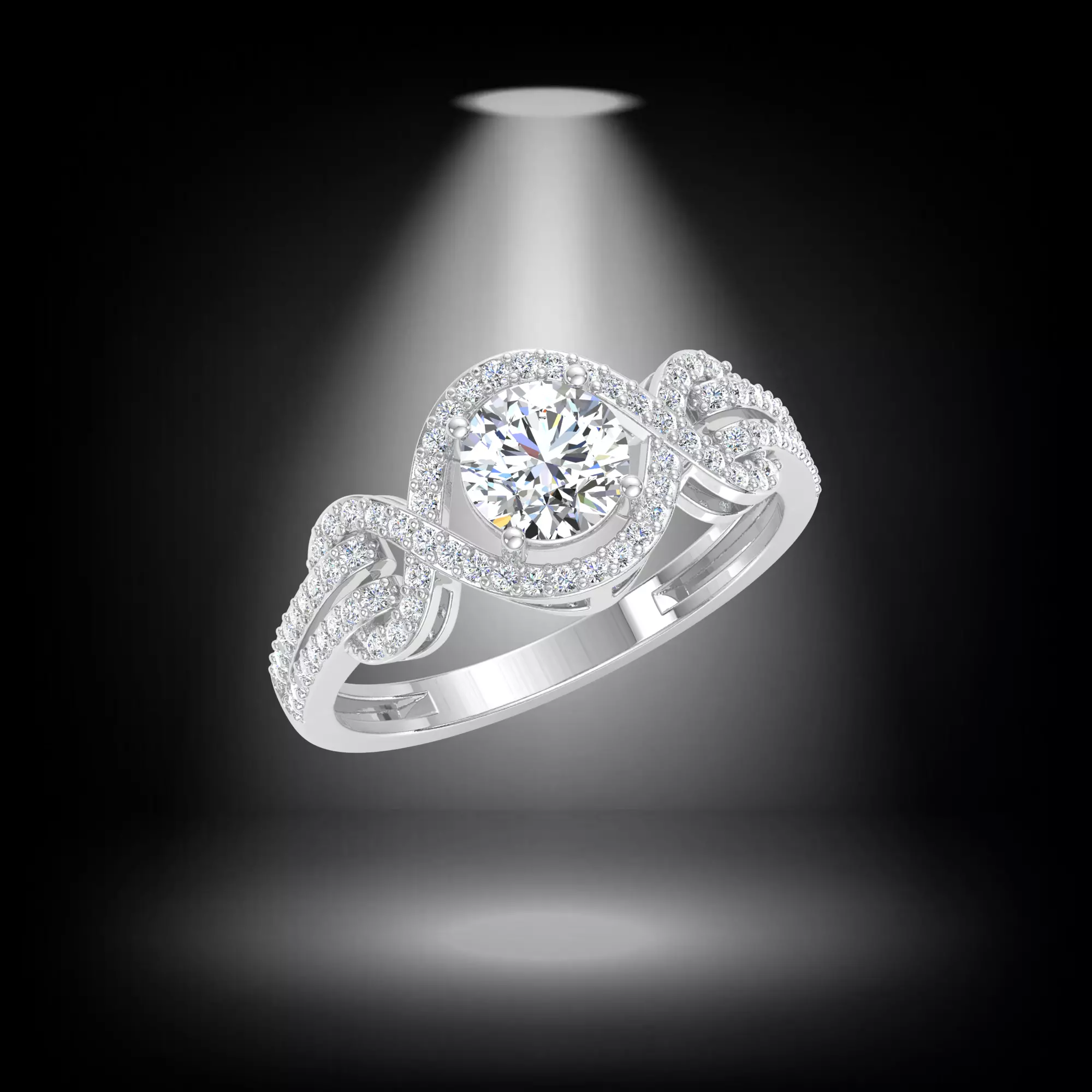 ROUND CUT SOLITER DIAMOND RING 3D print model_0