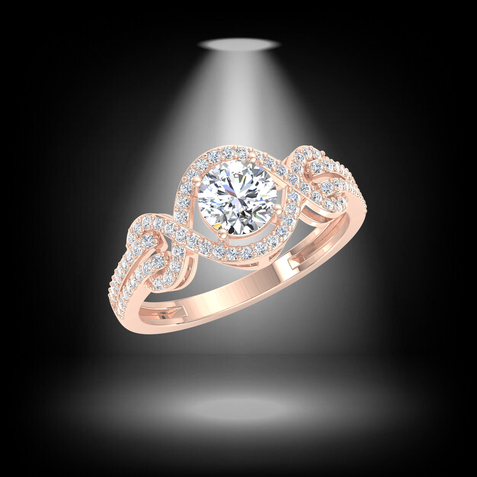 ROUND CUT SOLITER DIAMOND RING 3D print model_5