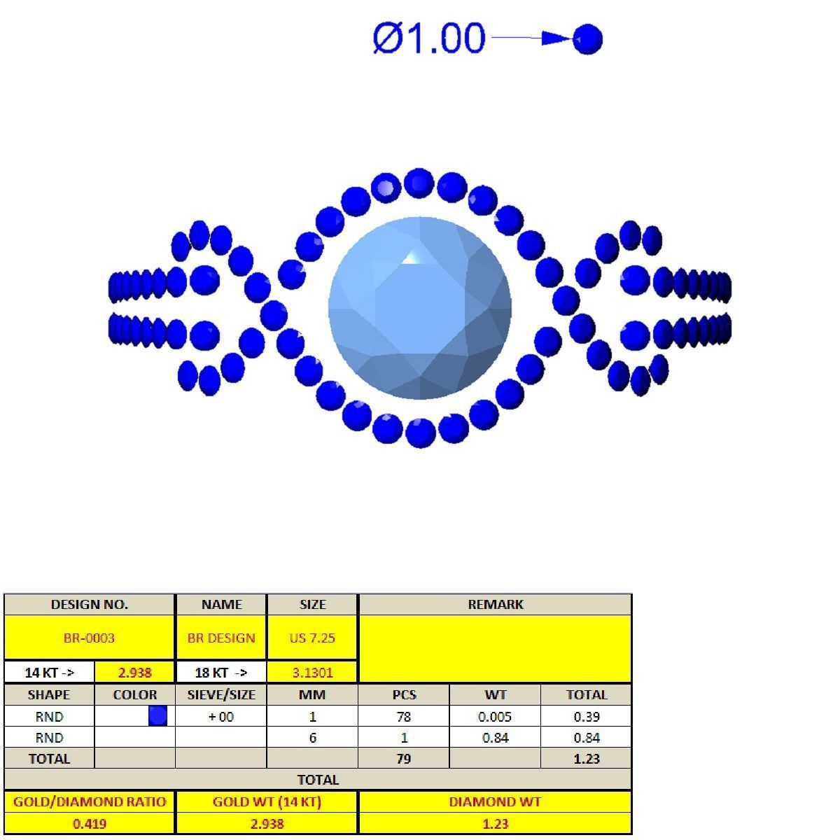ROUND CUT SOLITER DIAMOND RING 3D print model_14