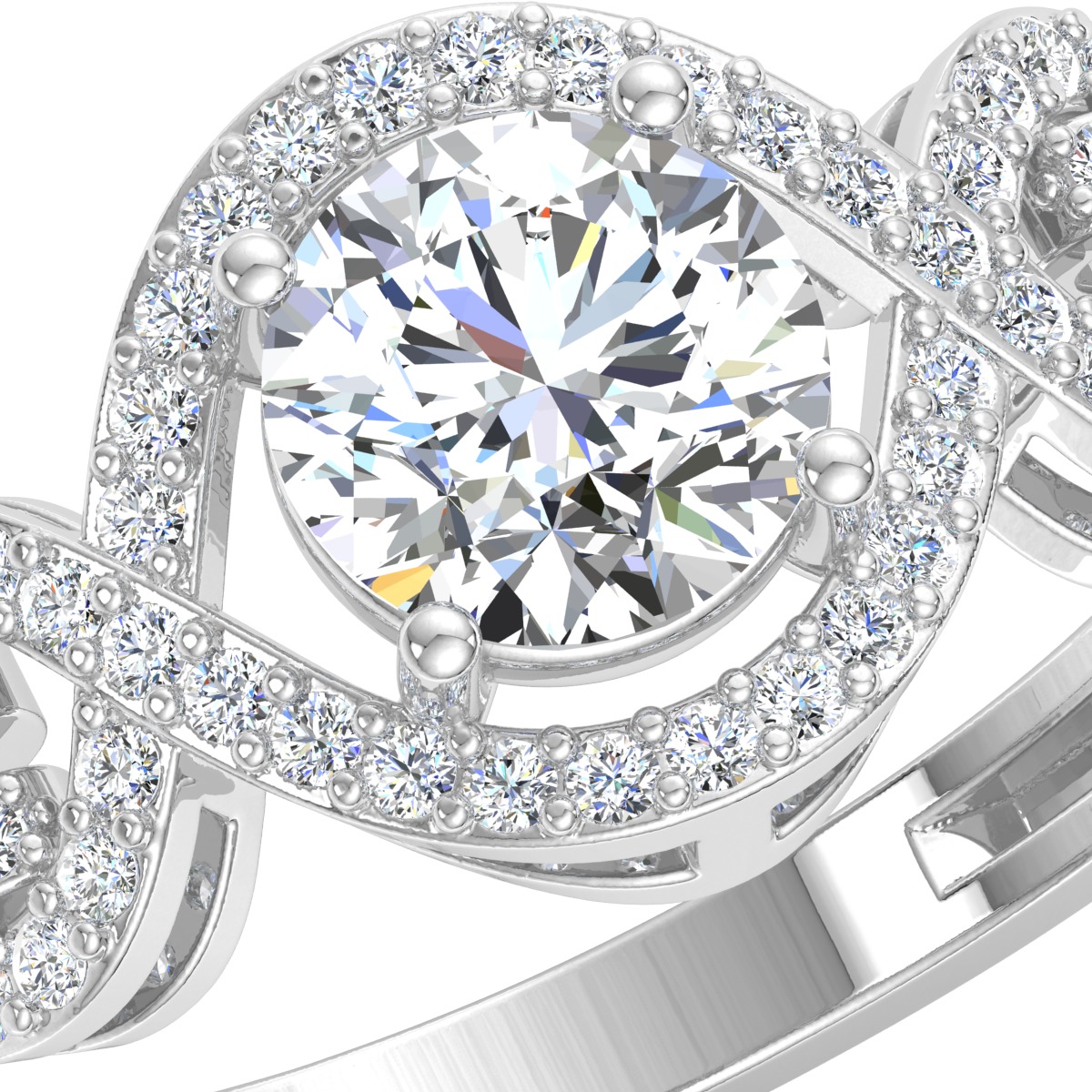 ROUND CUT SOLITER DIAMOND RING 3D print model_2