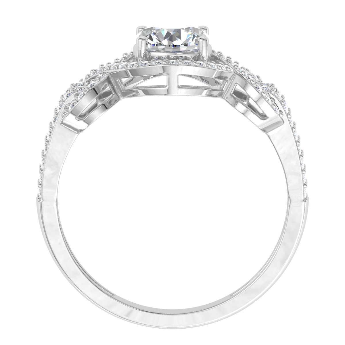 ROUND CUT SOLITER DIAMOND RING 3D print model_3