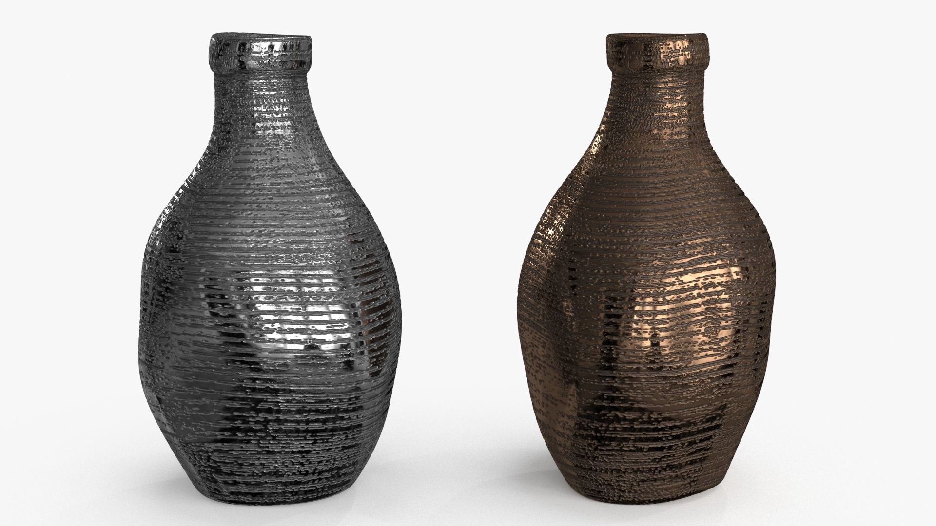 Metal Vase 2 colors Low-poly 3D model_6