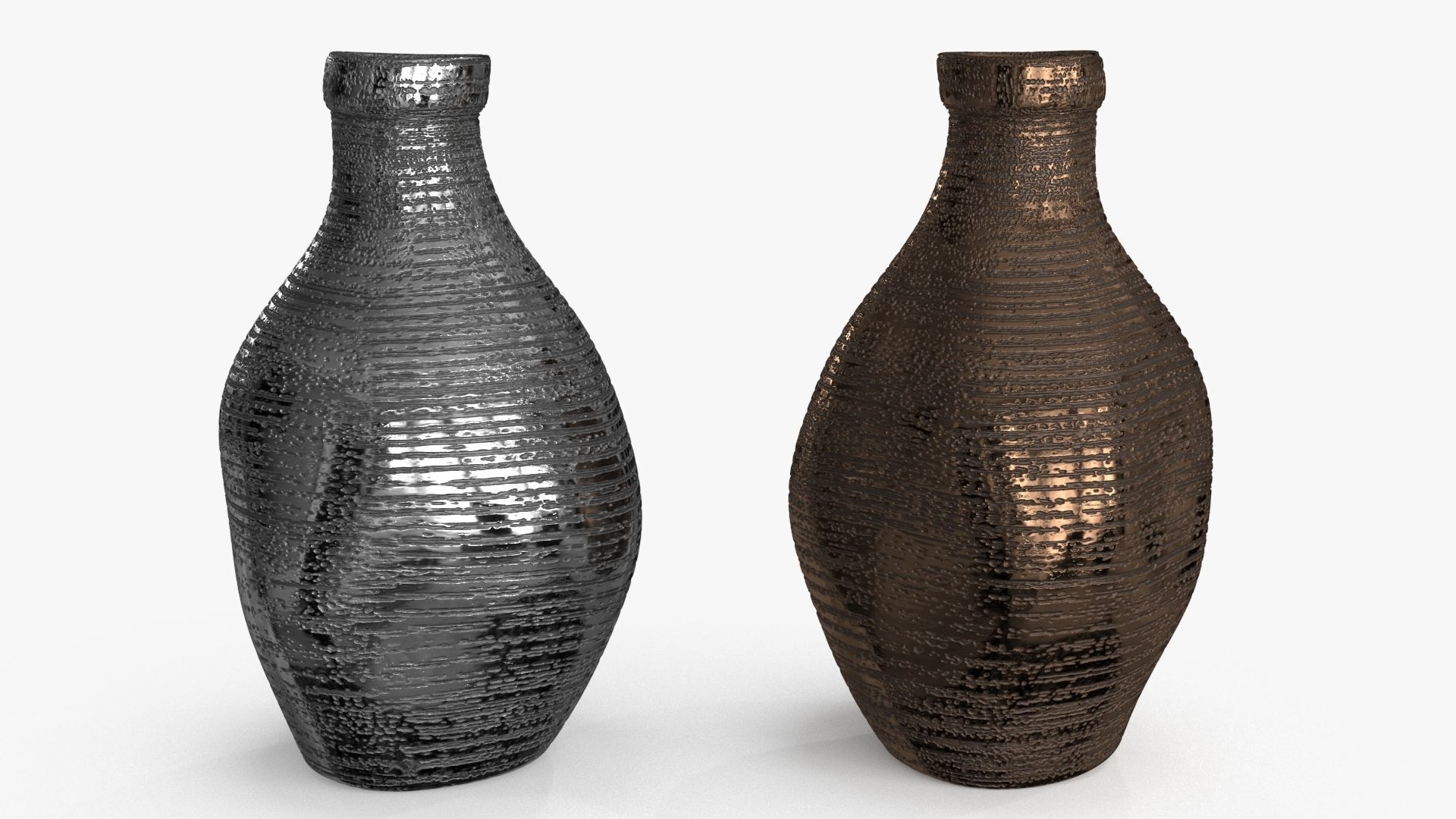 Metal Vase 2 colors Low-poly 3D model_7