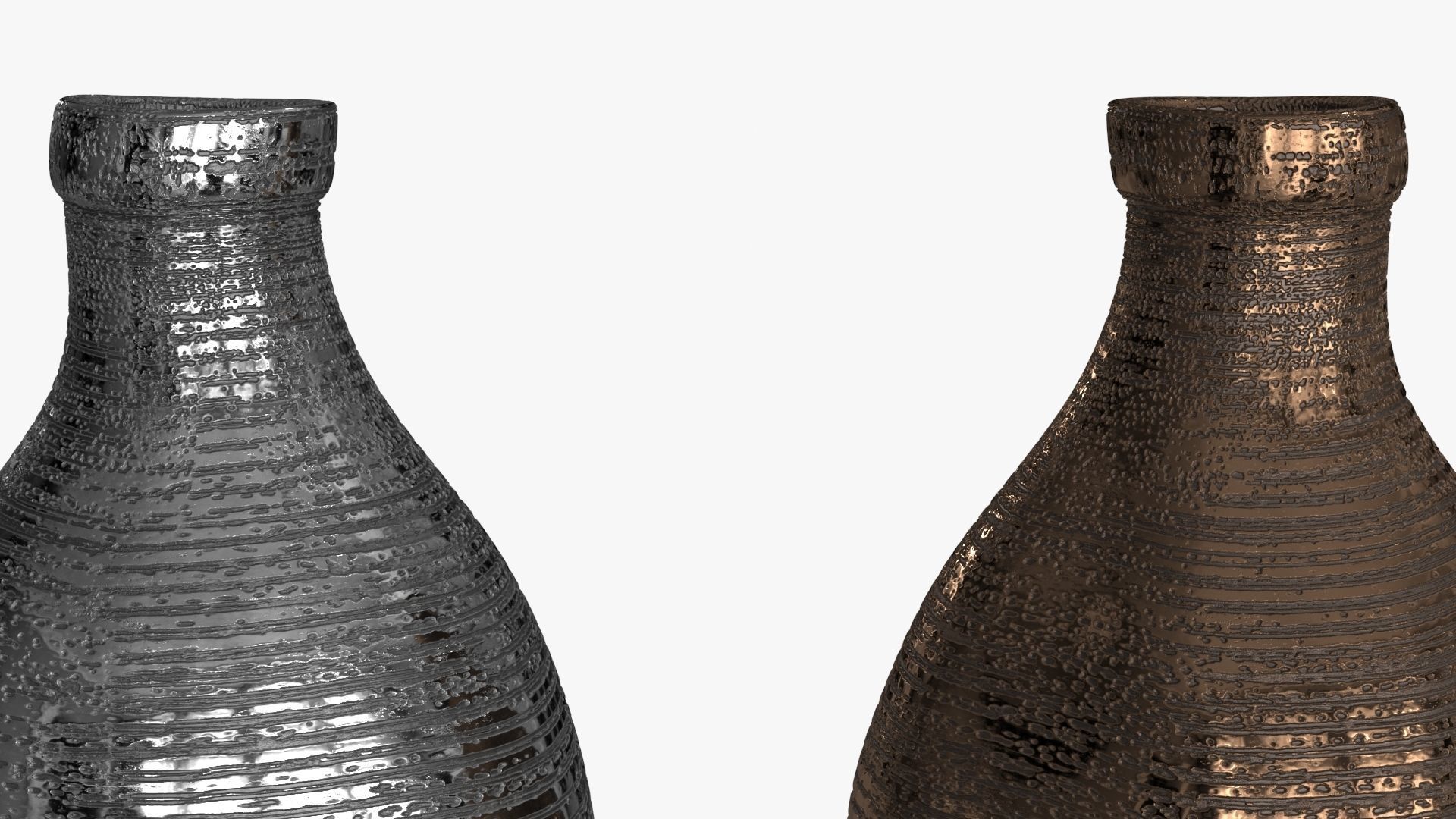Metal Vase 2 colors Low-poly 3D model_8