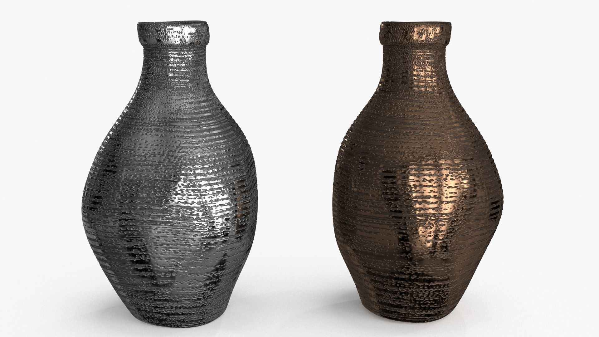 Metal Vase 2 colors Low-poly 3D model_3