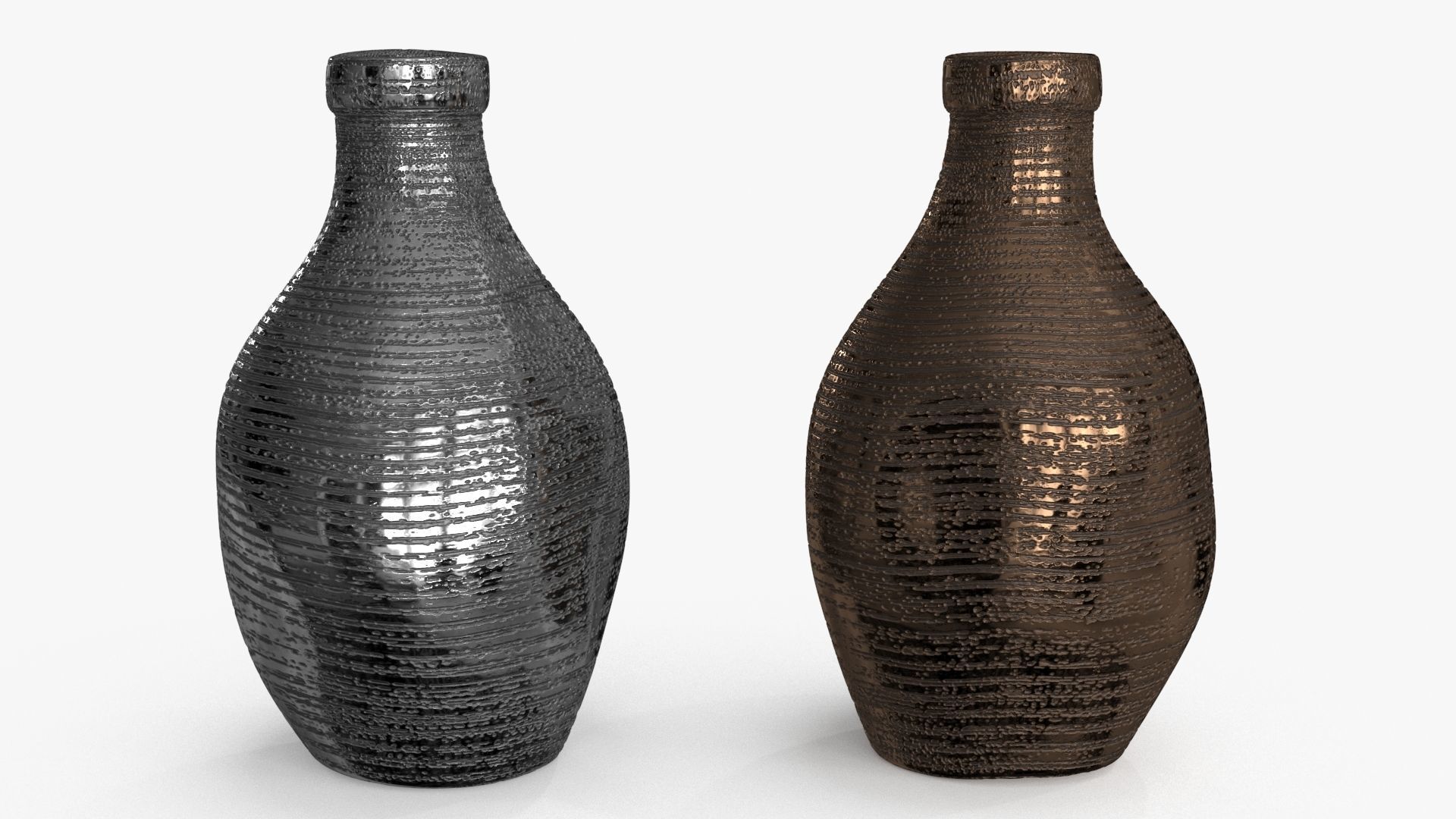 Metal Vase 2 colors Low-poly 3D model_5