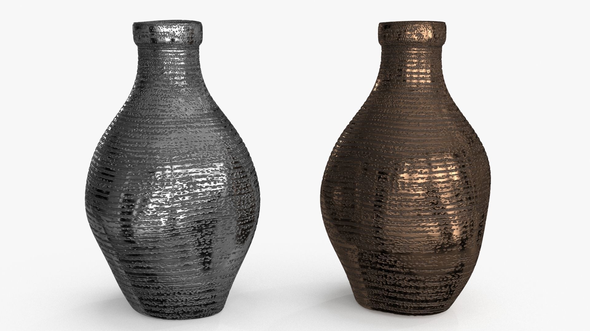 Metal Vase 2 colors Low-poly 3D model_4