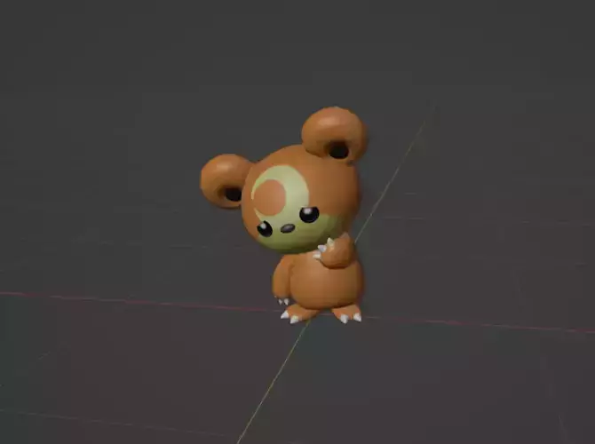 Teddiursa pokemon 3D print model